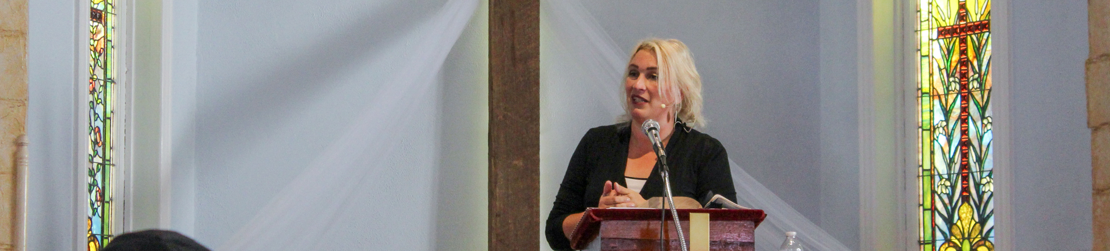 The pastor delivering a sermon at Prospect Church of Gatchelville, PA